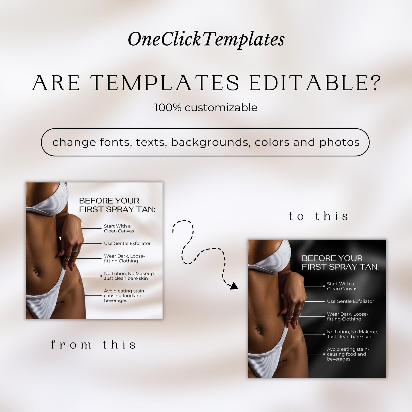 Spray Tan Instagram Templates