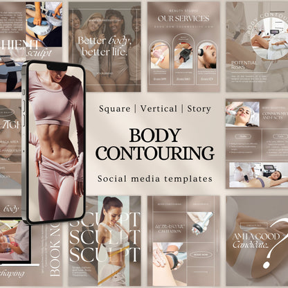 Beige Body Contouring Social Media Templates