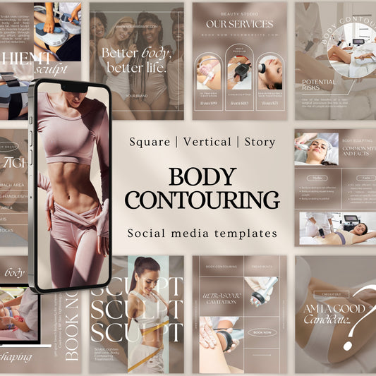 Beige Body Contouring Social Media Templates