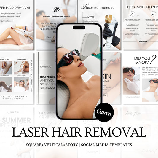 Light Laser Hair Removal Social Media Templates