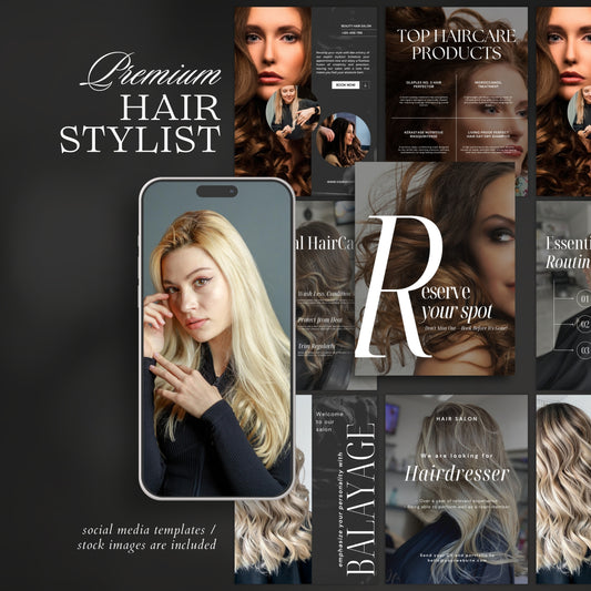 Black HairStylist social media Templates