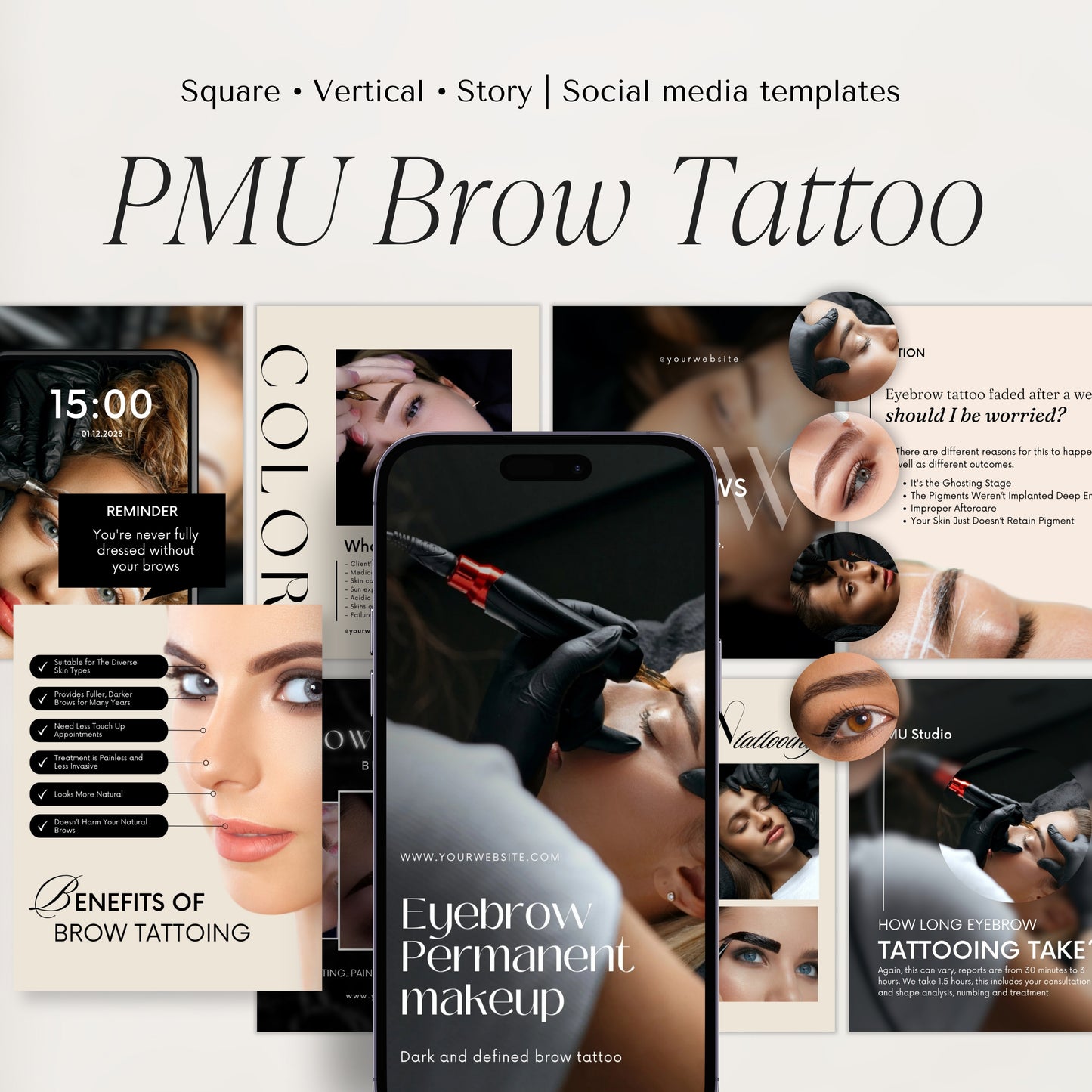 Eyebrow Tattoo Social Media Templates