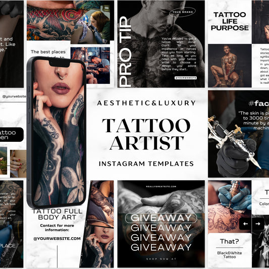 100 Tattoo Artist Instagram Templates