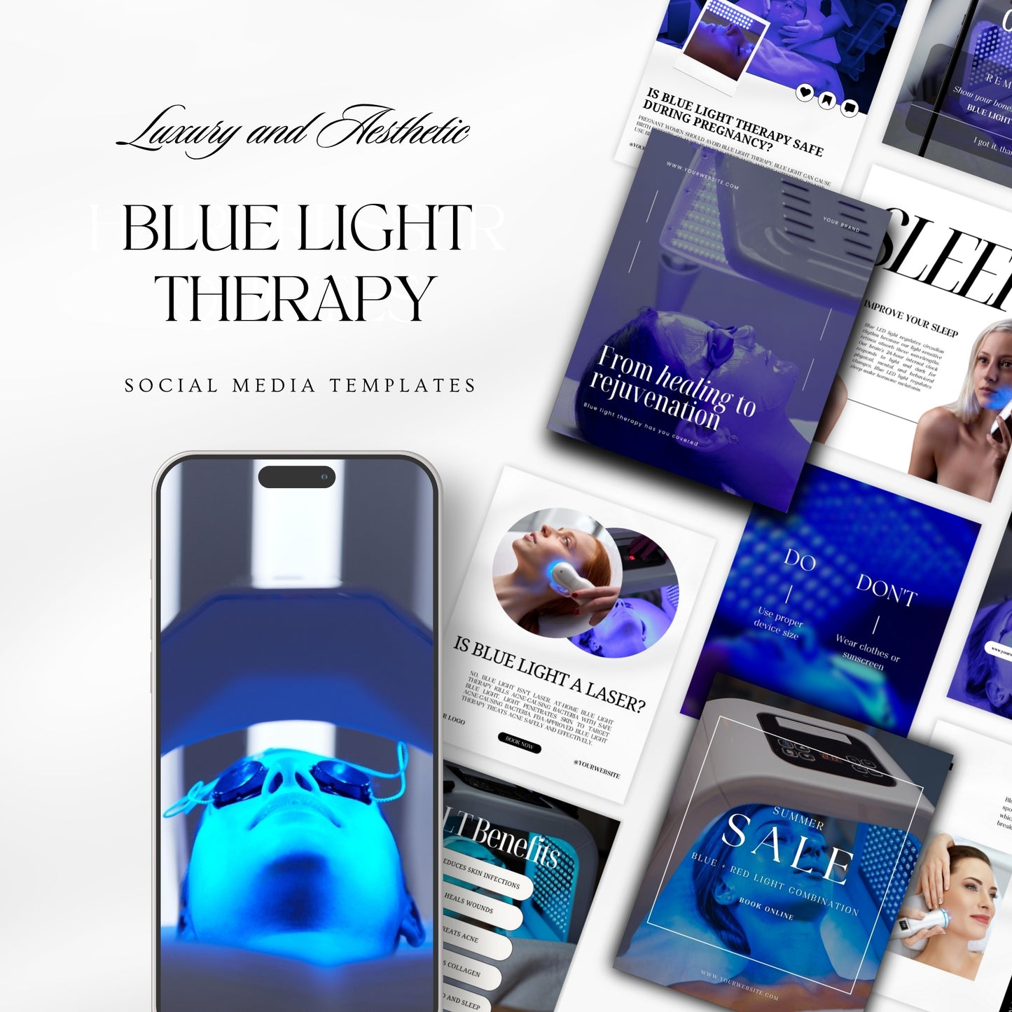 Blue Light Therapy social media posts