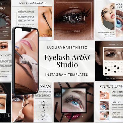 150 Eyelash Artist Instagram Templates