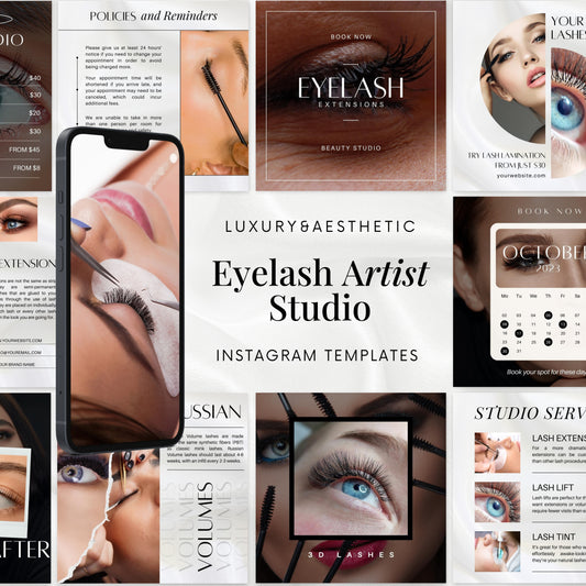 150 Eyelash Artist Instagram Templates