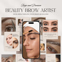 Beige Brow Technician Social Media Templates