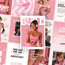 Fitness Girl Pink Social Media Template