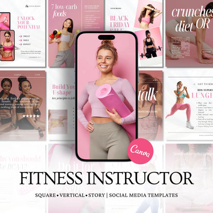 Fitness Coach Social Media Templates For Her