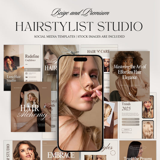 Beige Hairstylist social media template