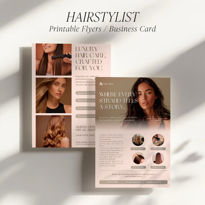 Hairstylist Printable Flyers | Business Card Template