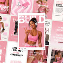 Fitness Girl Pink Social Media Template