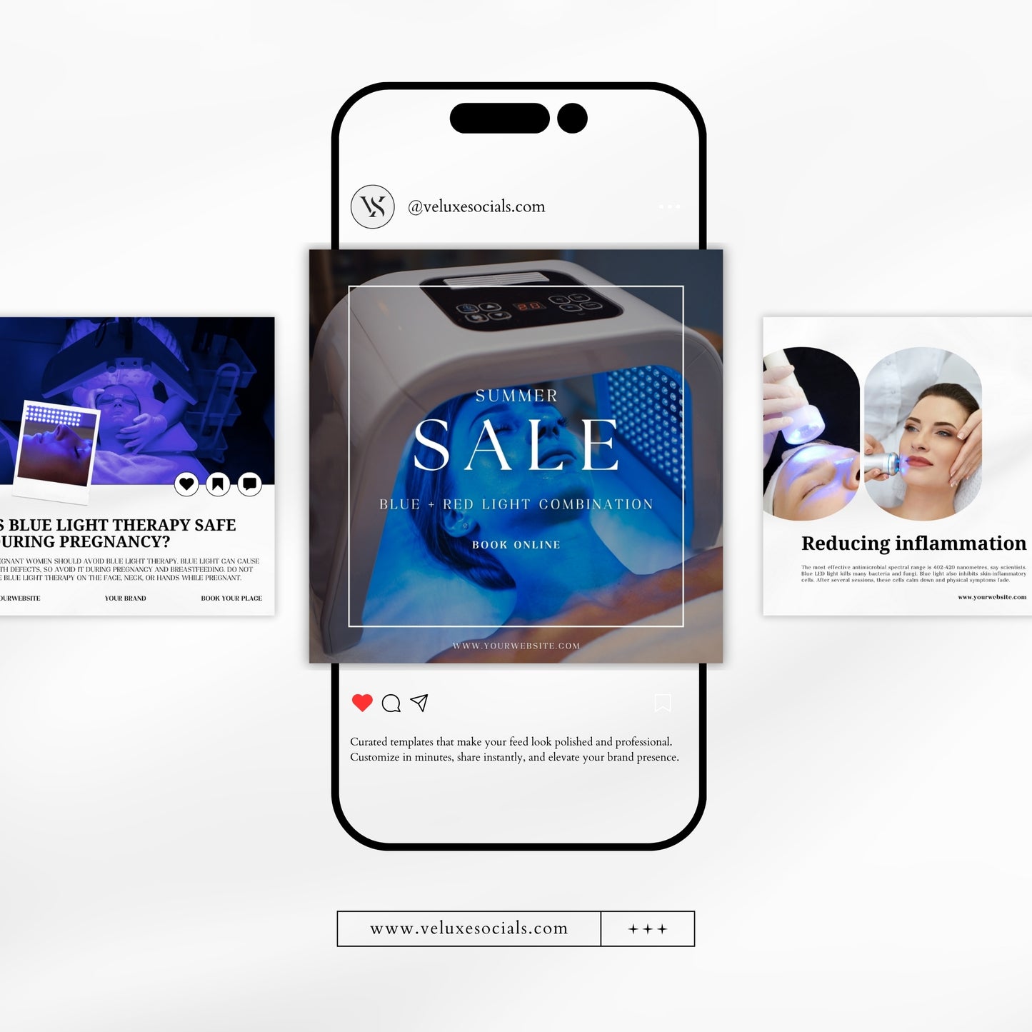 Blue Light Therapy social media posts