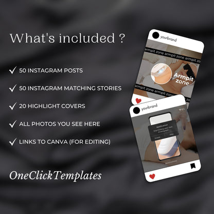 120 Black Laser Hair Removal Instagram Templates