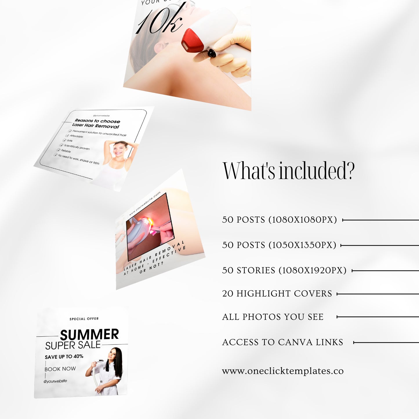 Light Laser Hair Removal Social Media Templates