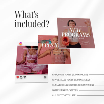 Fitness Coach Social Media Templates For Her
