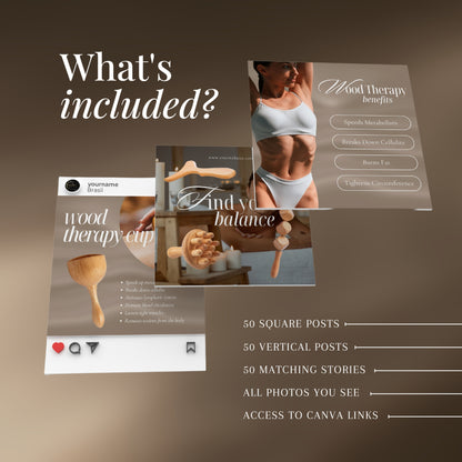 Wood Therapy Instagram Templates