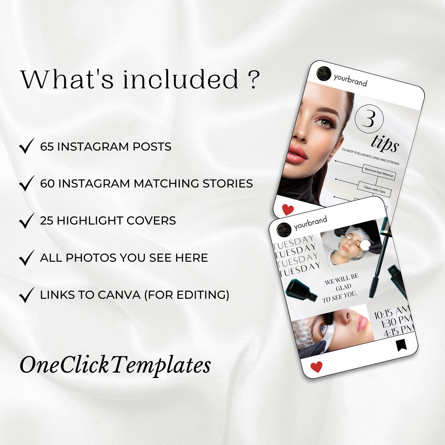 150 Eyelash Artist Instagram Templates
