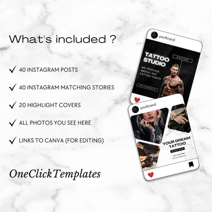 100 Tattoo Artist Instagram Templates