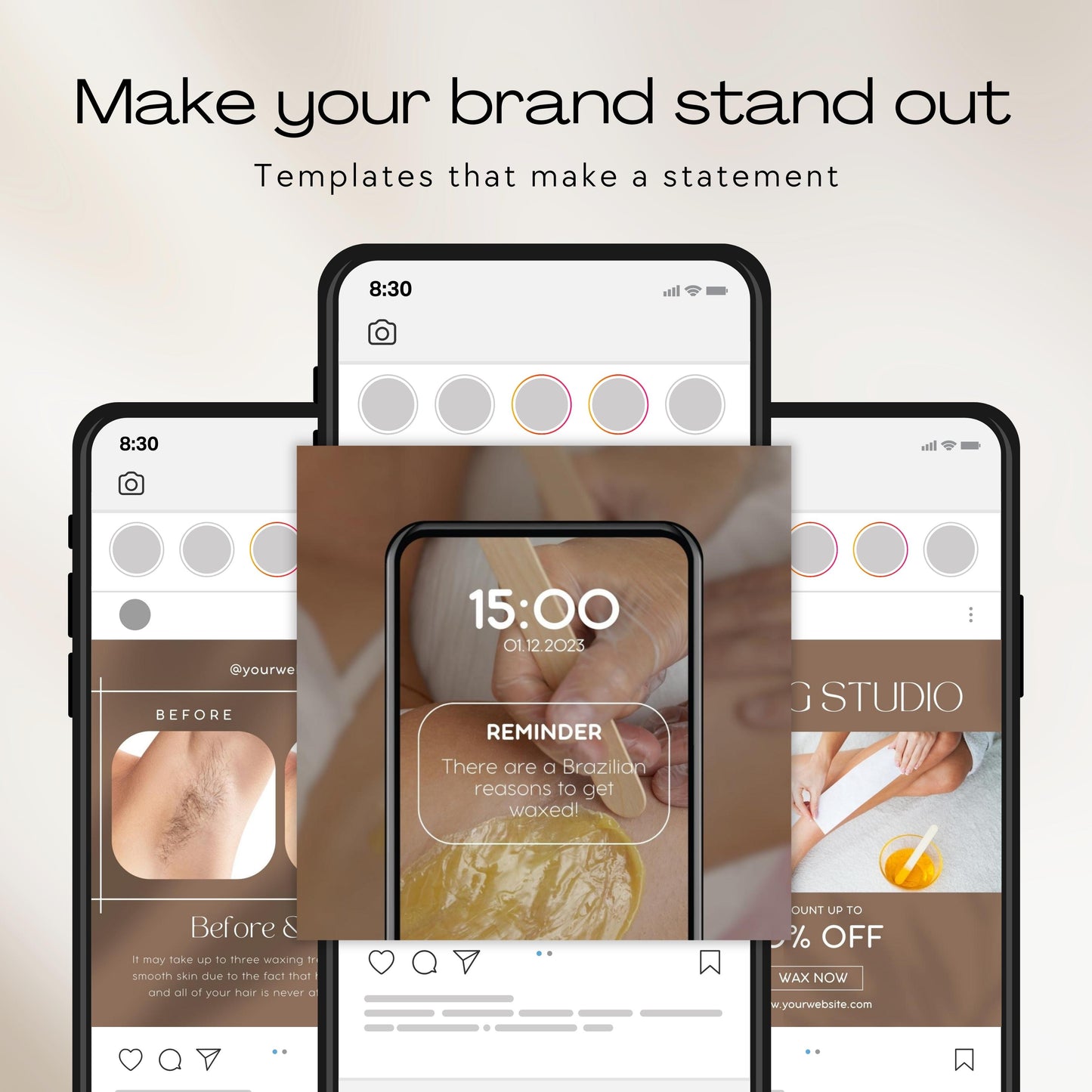 120 Brown Waxing Instagram Templates