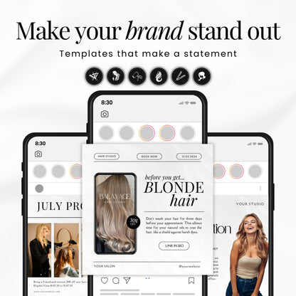 Hairstylist Light Social Media Templates