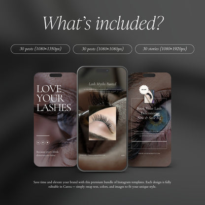 Lash Artist Social Media Template Pack