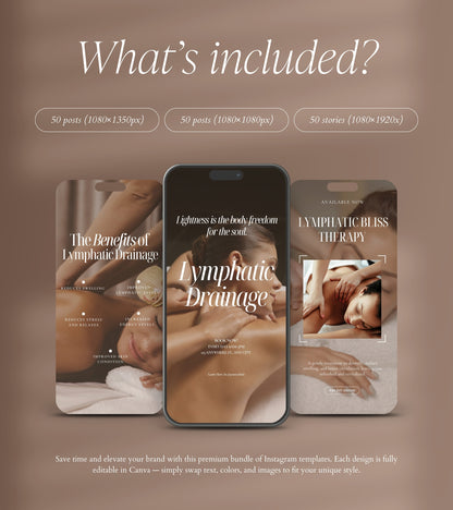 Lymphatic Drainage social media templates