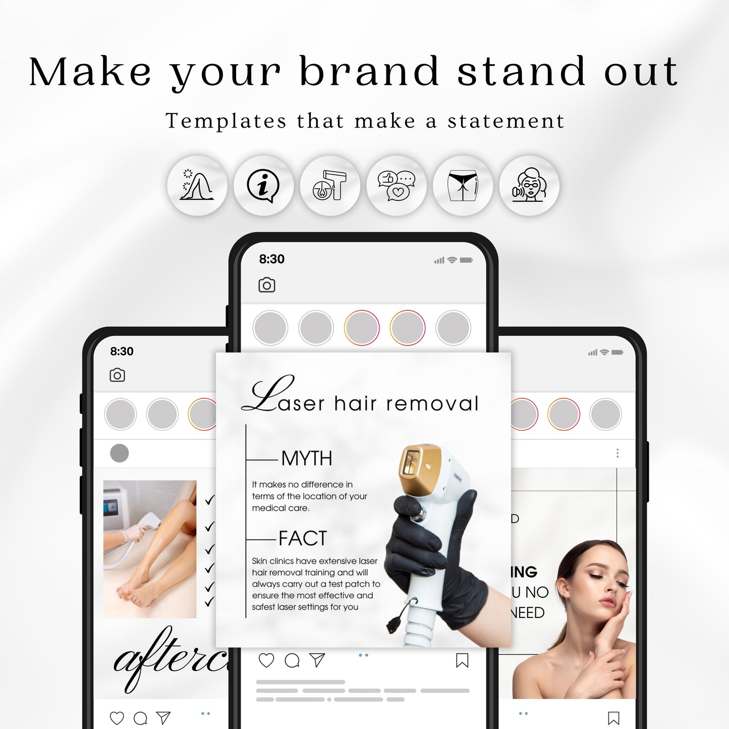 Light Laser Hair Removal Social Media Templates