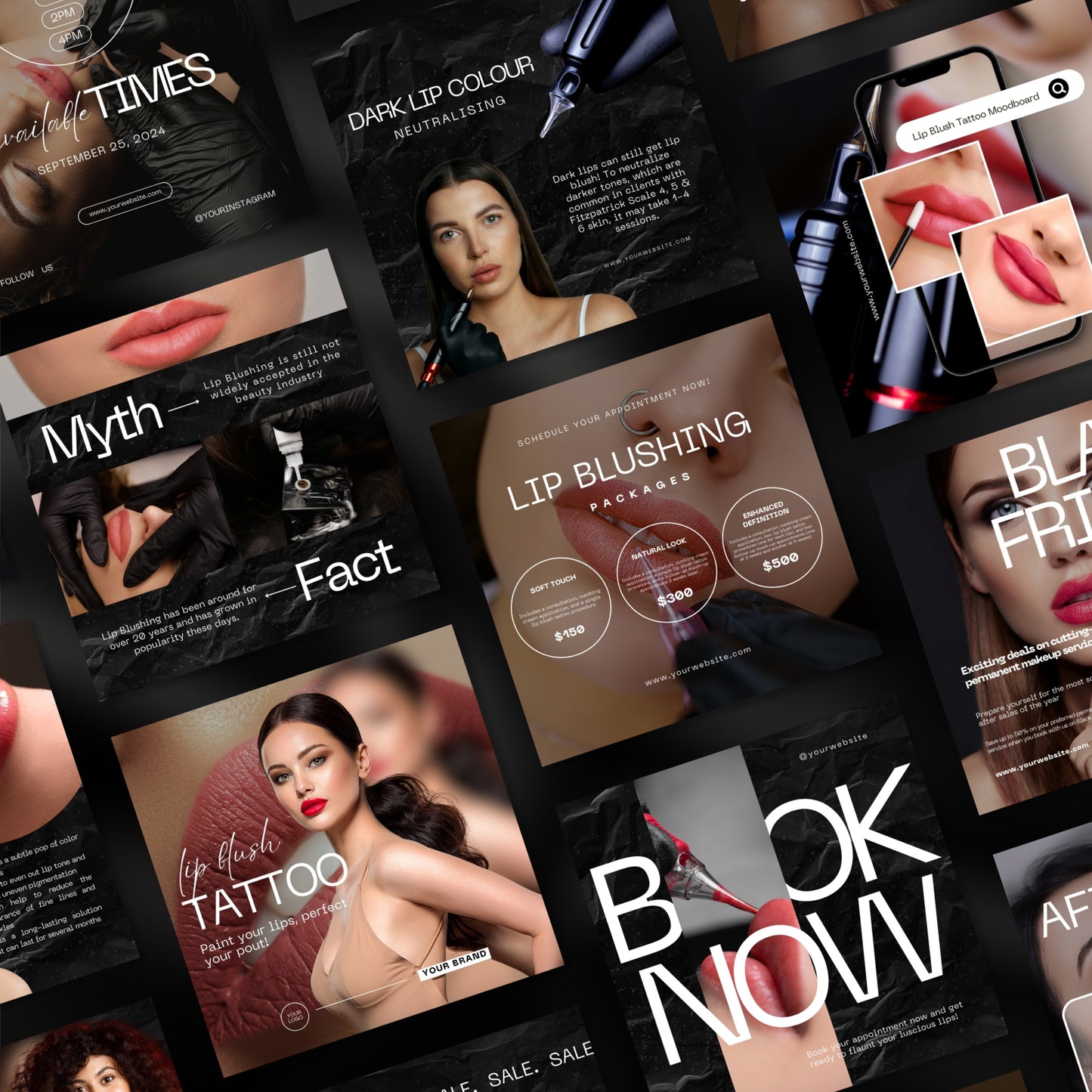Lip Blushing Social Media Templates