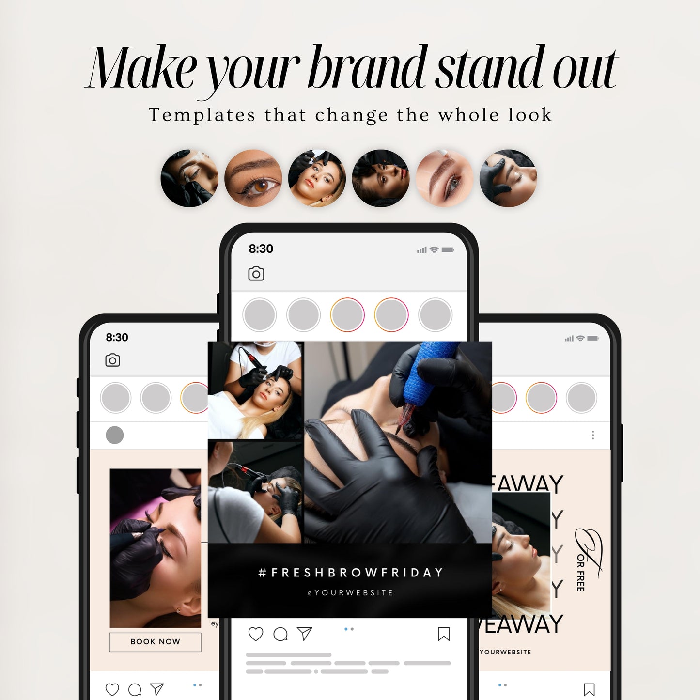 Eyebrow Tattoo Social Media Templates