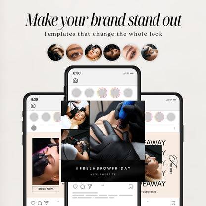 Eyebrow Tattoo Social Media Templates
