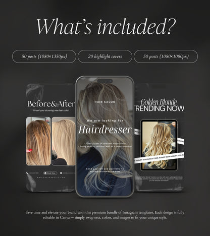 Black HairStylist Instagram Templates