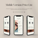 Lash Artist Price List Template