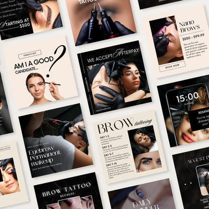 Eyebrow Tattoo Social Media Templates