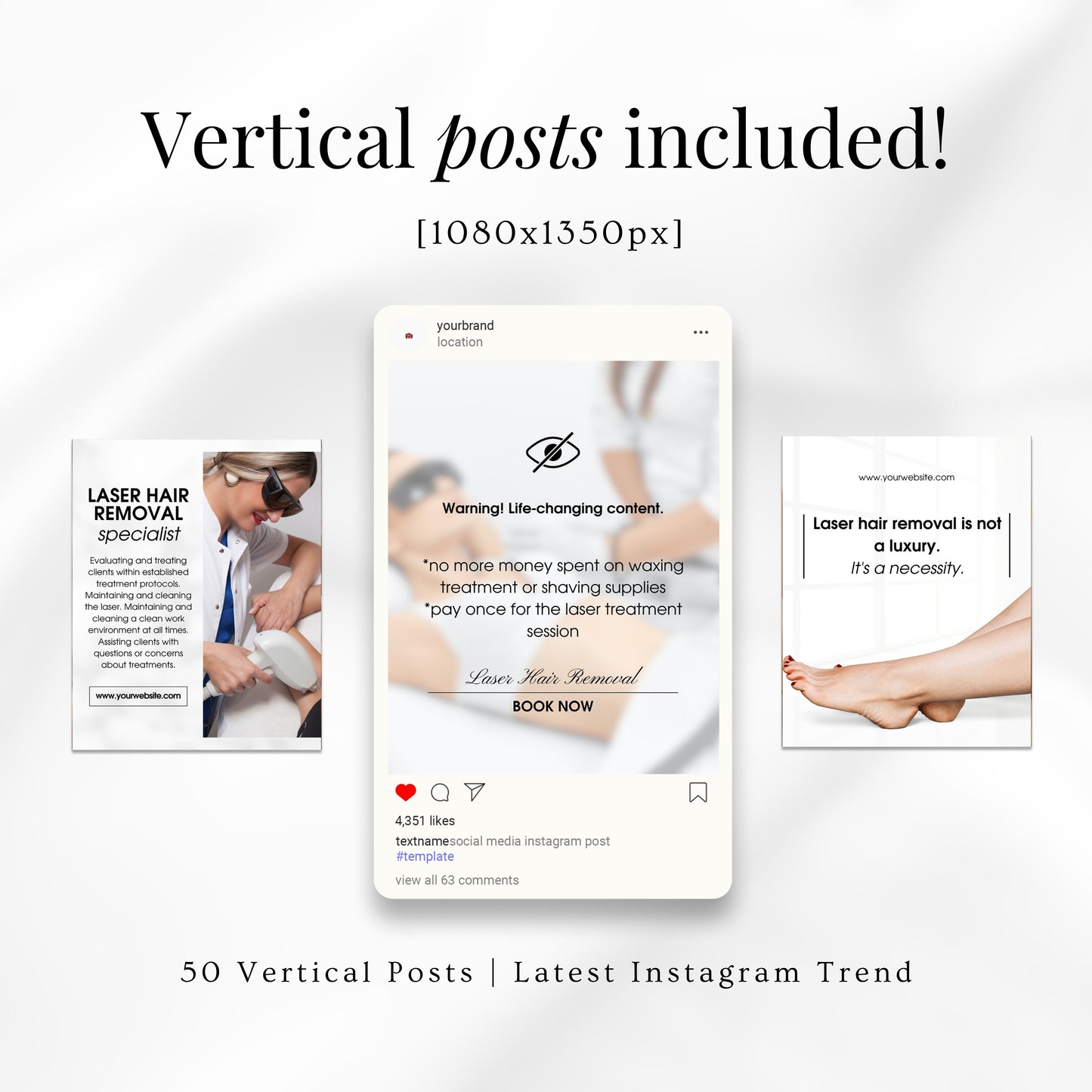 Light Laser Hair Removal Social Media Templates