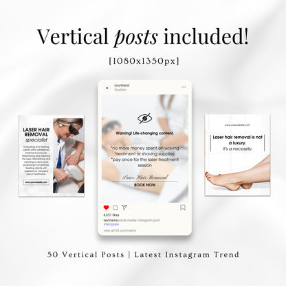 Light Laser Hair Removal Social Media Templates
