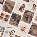 Beige Brow Technician Social Media Templates