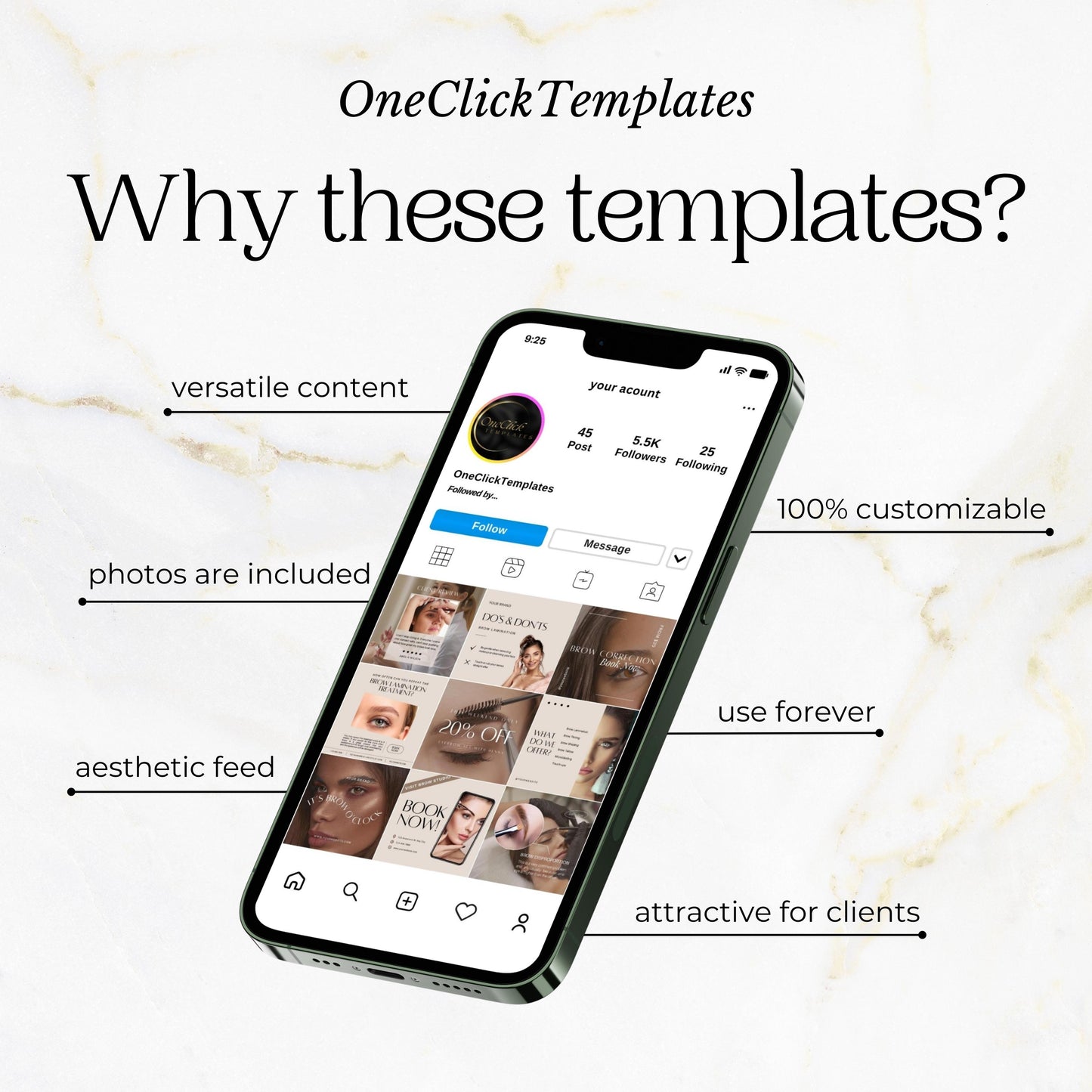 150 Beige Brow Technician Instagram Templates