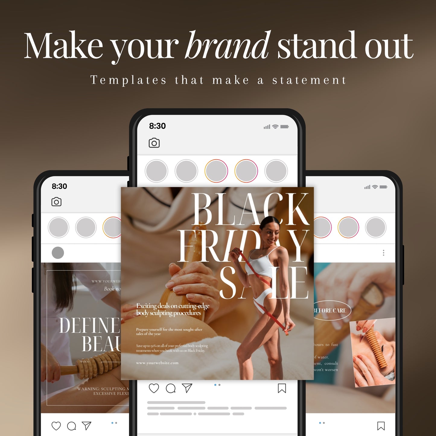 Wood Therapy Instagram Templates