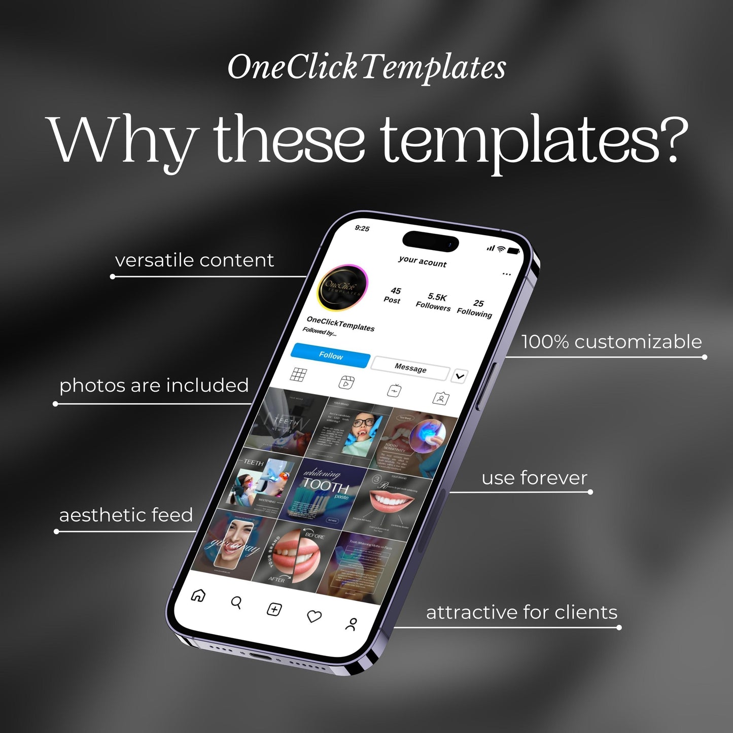 120 Teeth Whitening Instagram Templates