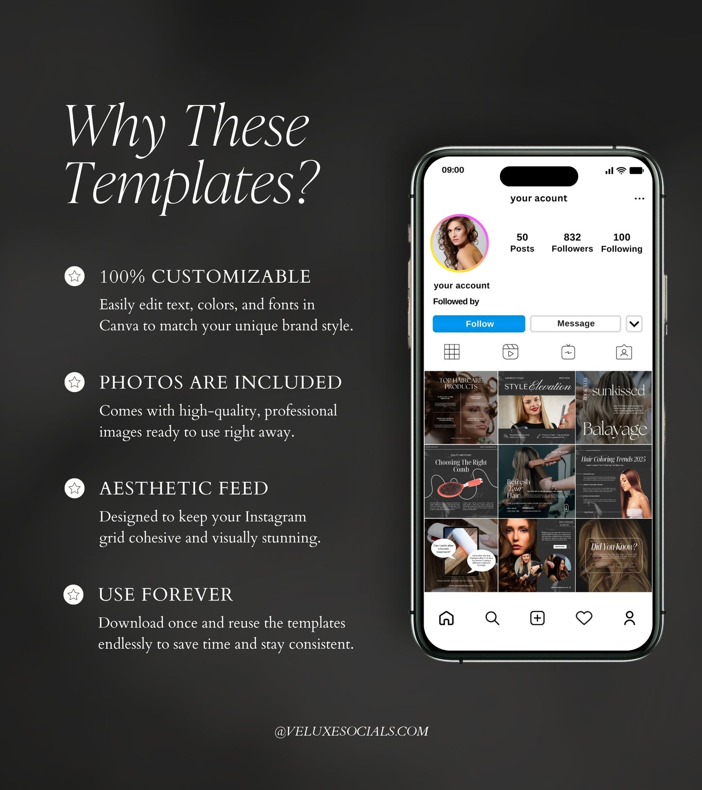 Black HairStylist Instagram Templates