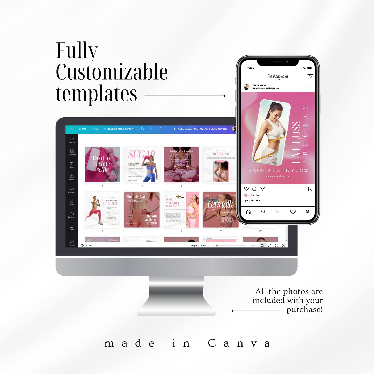 Fitness Coach Social Media Templates For Her