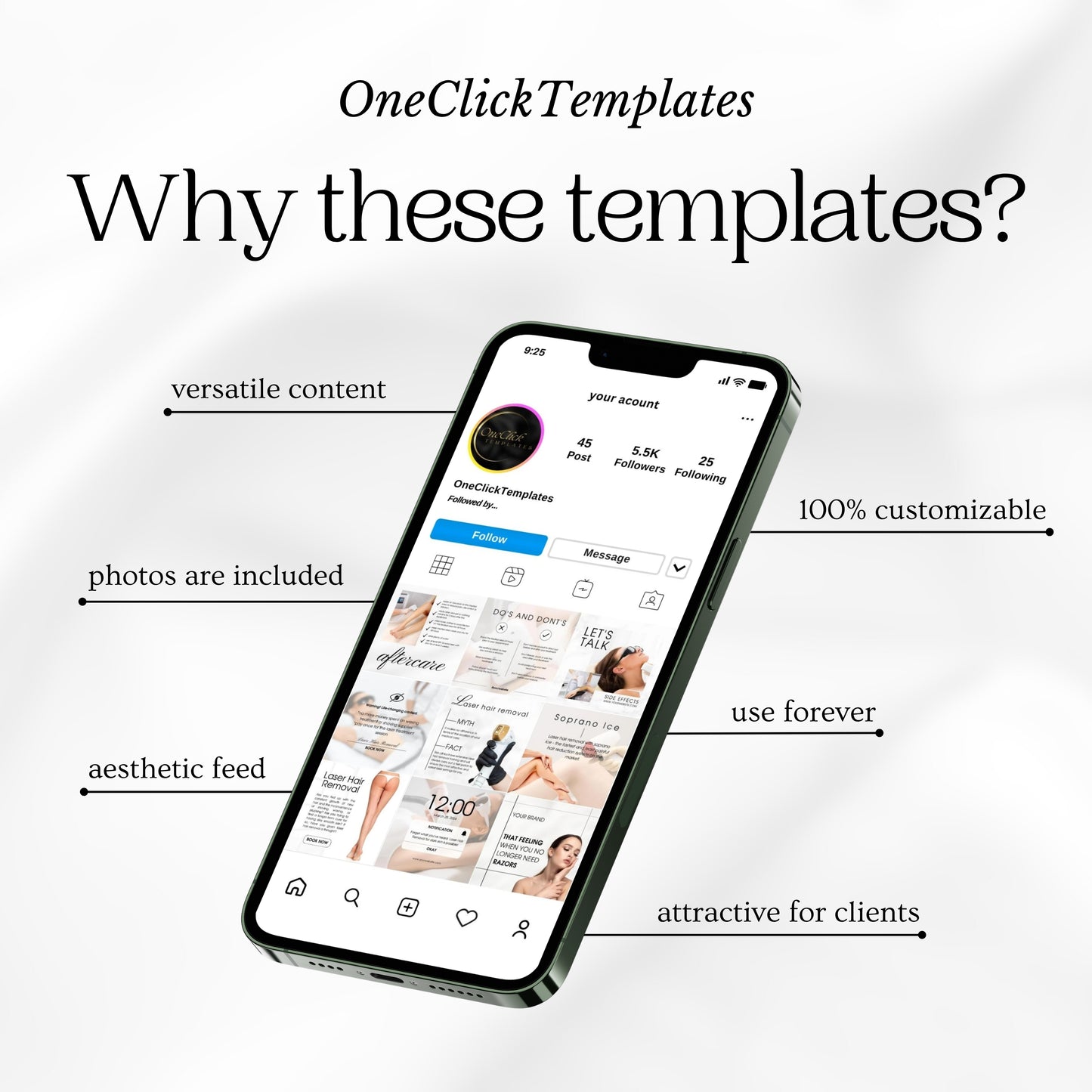 Light Laser Hair Removal Social Media Templates