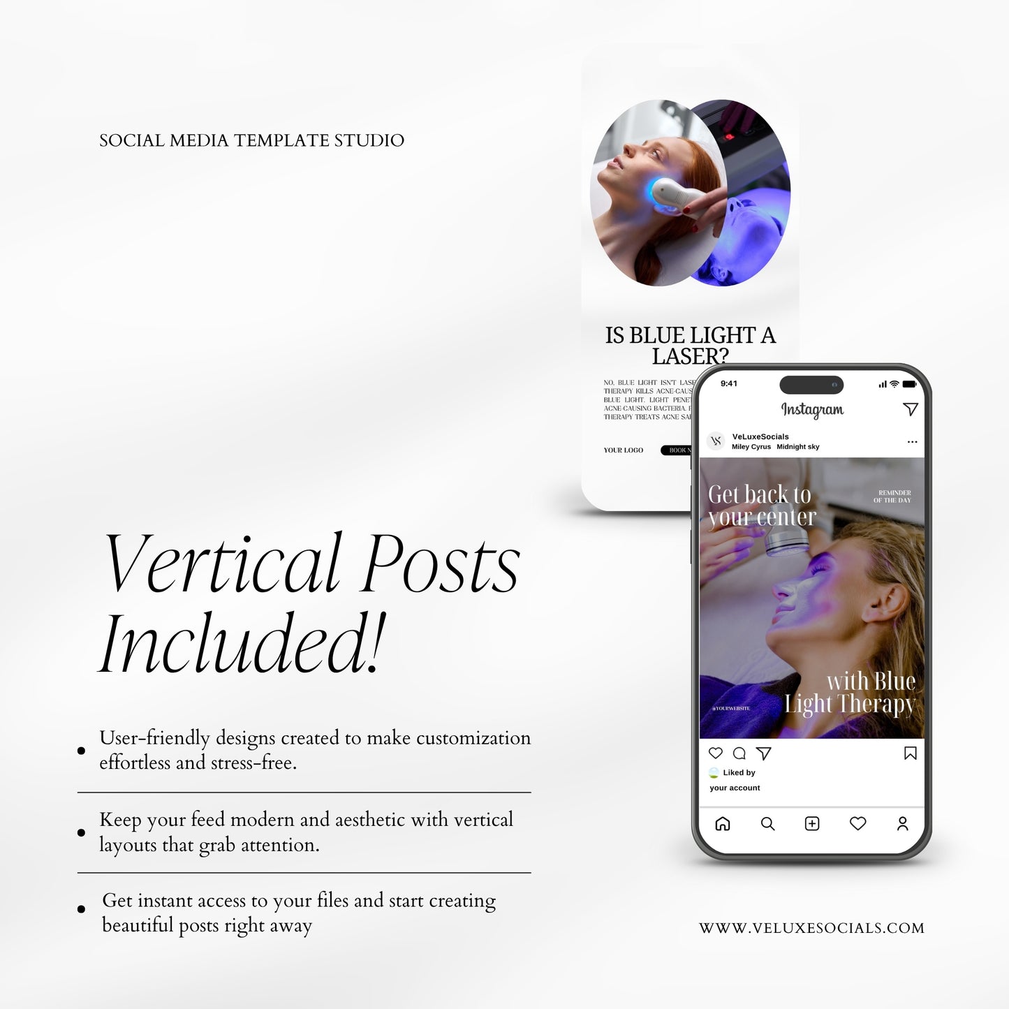 Blue Light Therapy social media posts