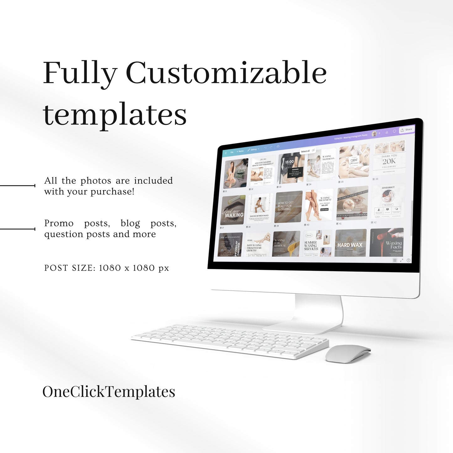 70 Waxing Instagram Templates