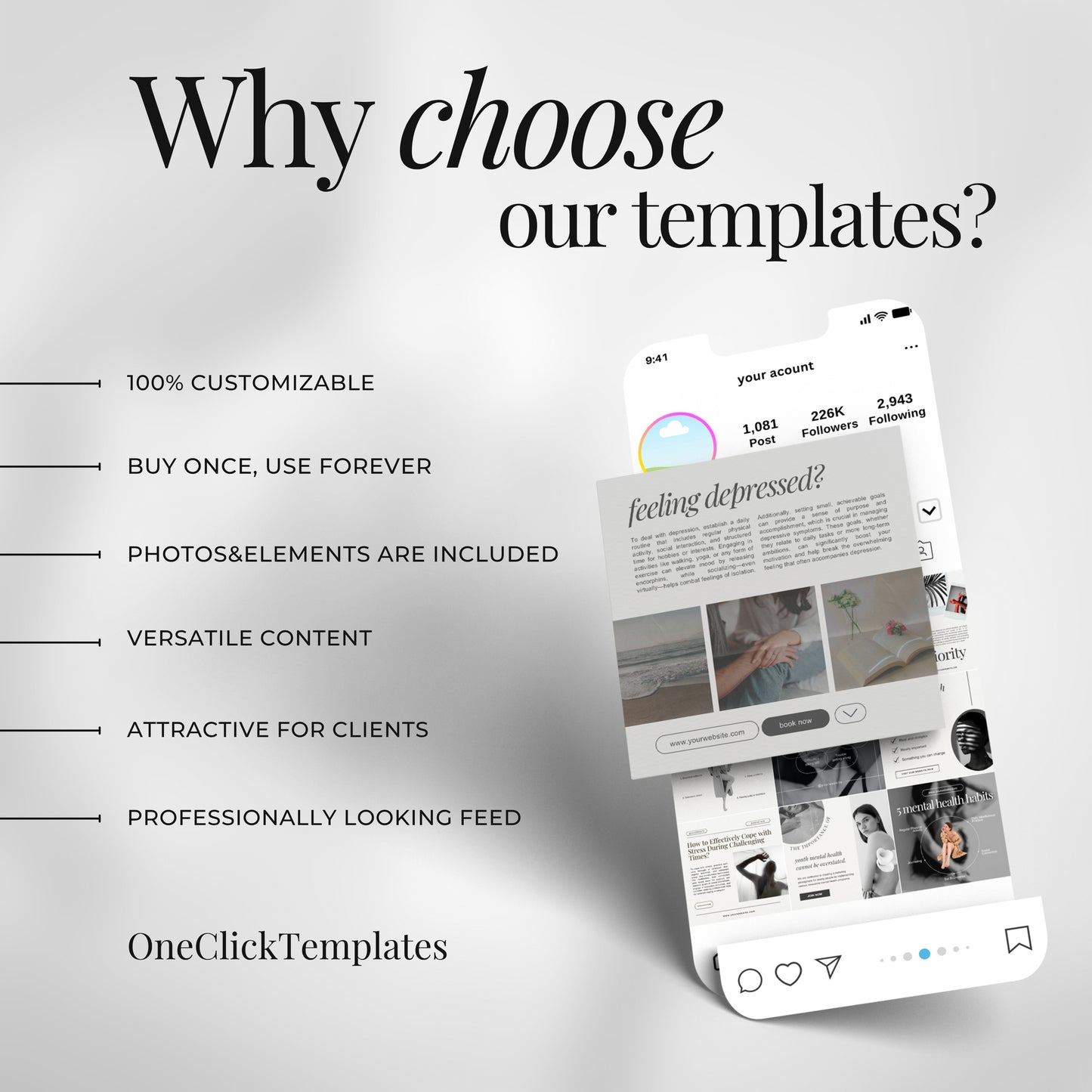 Mental Health Coach Instagram Templates