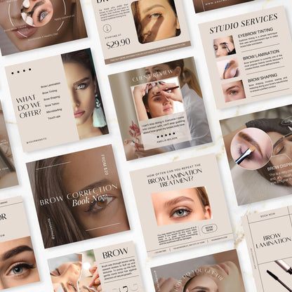 150 Beige Brow Technician Instagram Templates