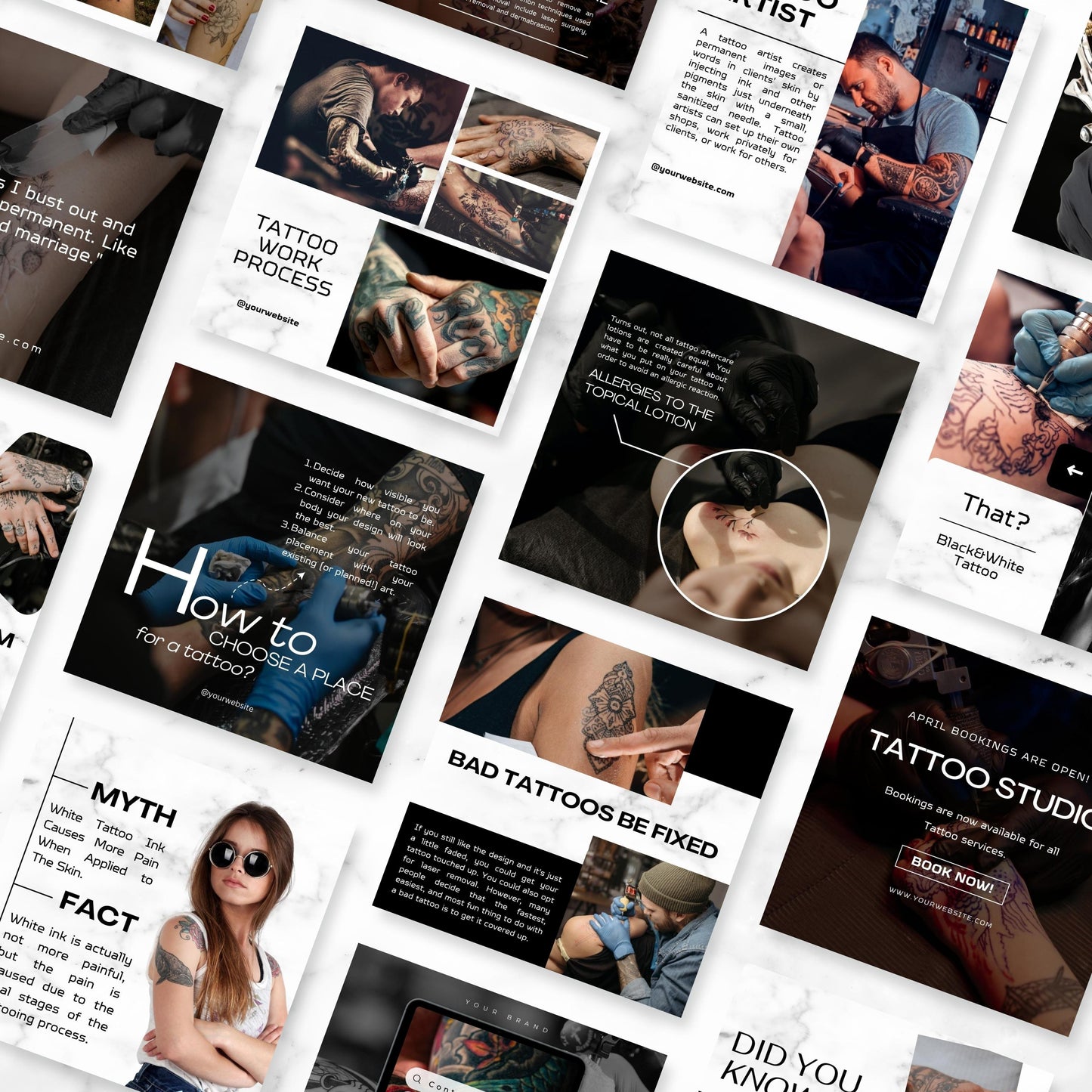 100 Tattoo Artist Instagram Templates