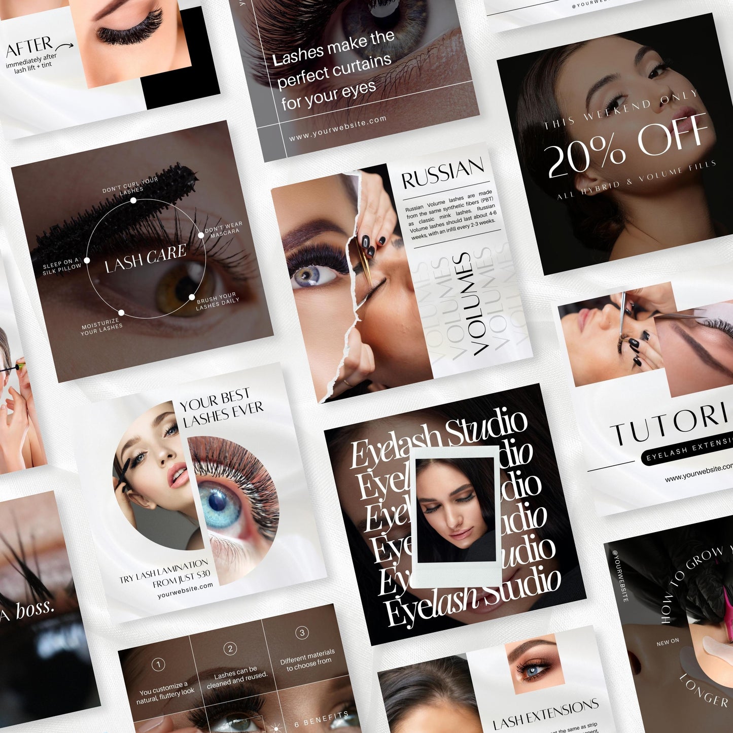 150 Eyelash Artist Instagram Templates