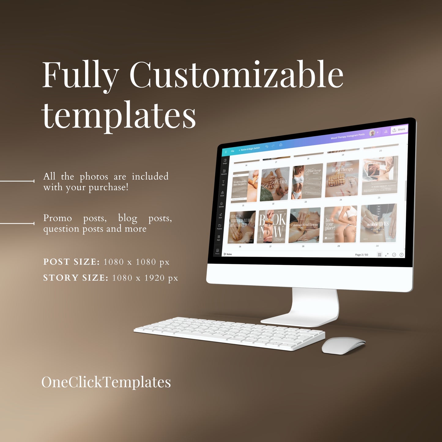 Wood Therapy Instagram Templates